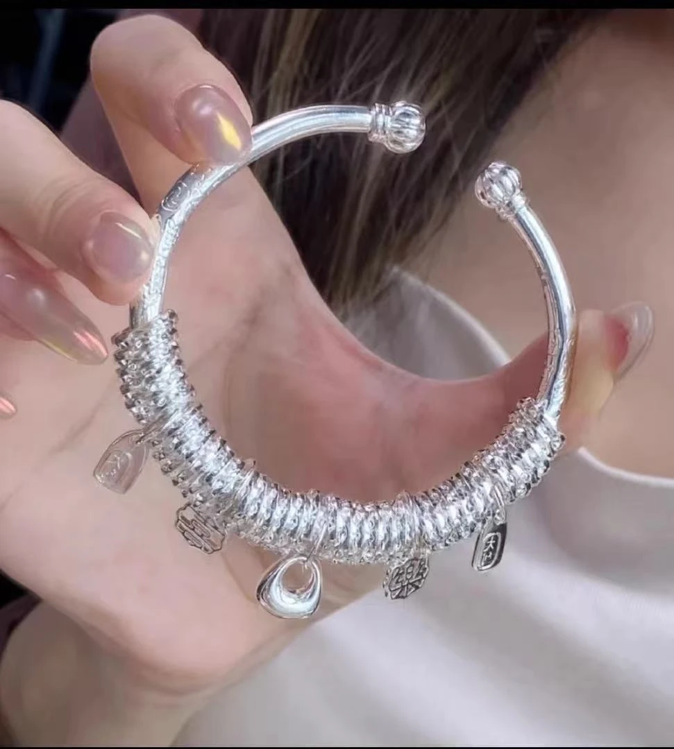 999.9银南瓜头盘缠开口款