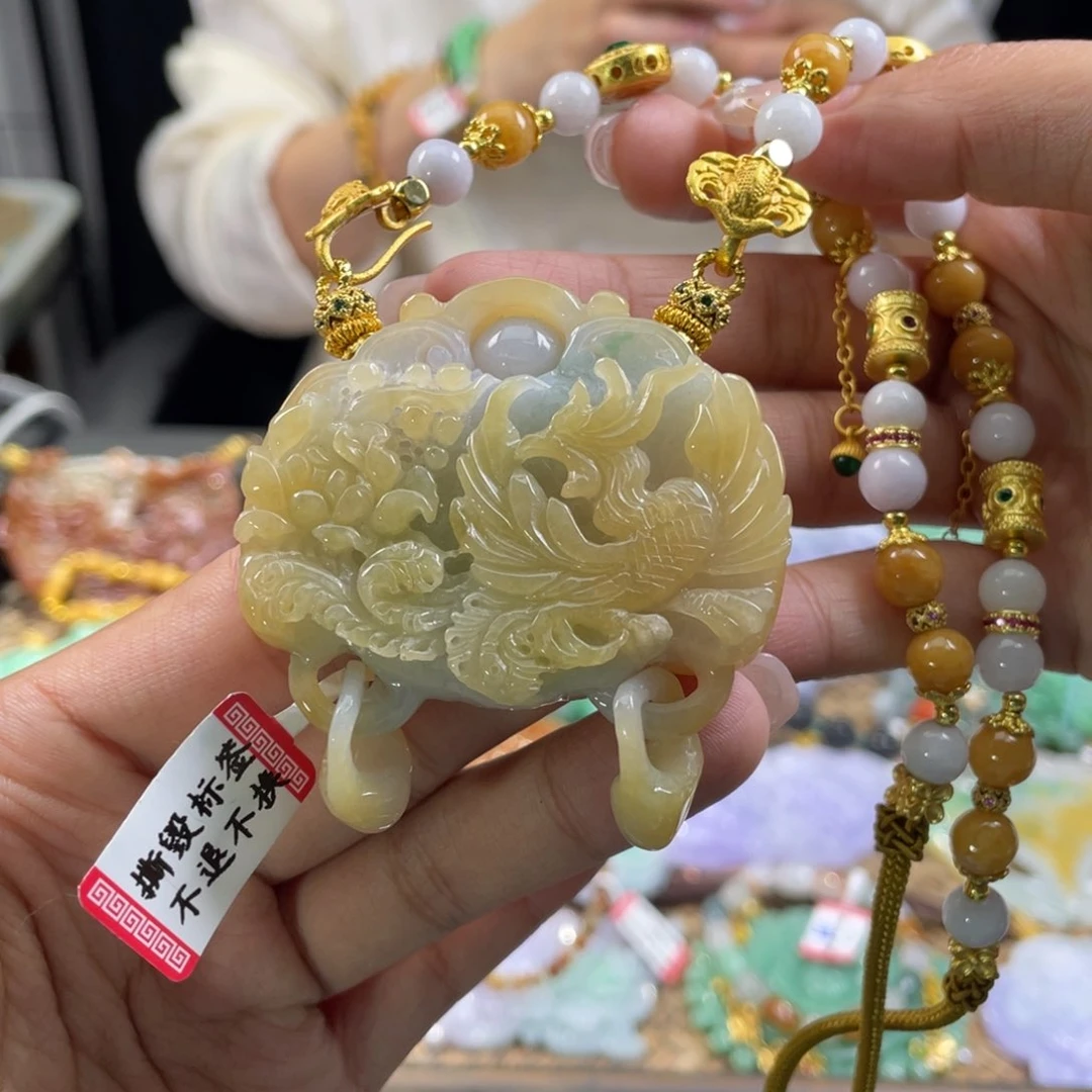 翡翠未镶嵌颈饰代编织