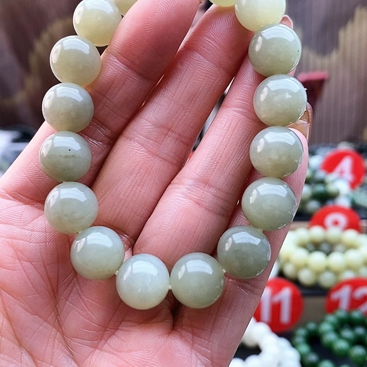 和田玉未镶嵌手串卡12晴水
