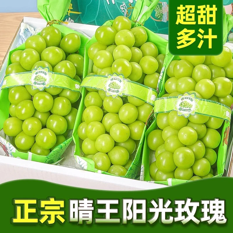 阳光玫瑰晴王水晶葡萄香甜多汁新鲜水果现摘现发