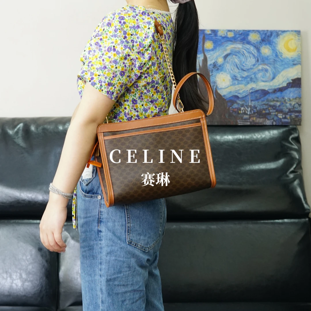 95新 Celine/思琳 老花洗漱单肩包/FYEE04416050/6050母亲节礼物