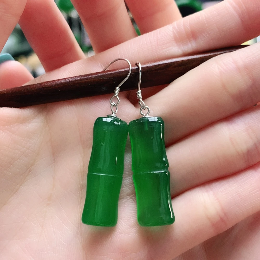 玛瑙/玉髓银S925镶嵌耳坠