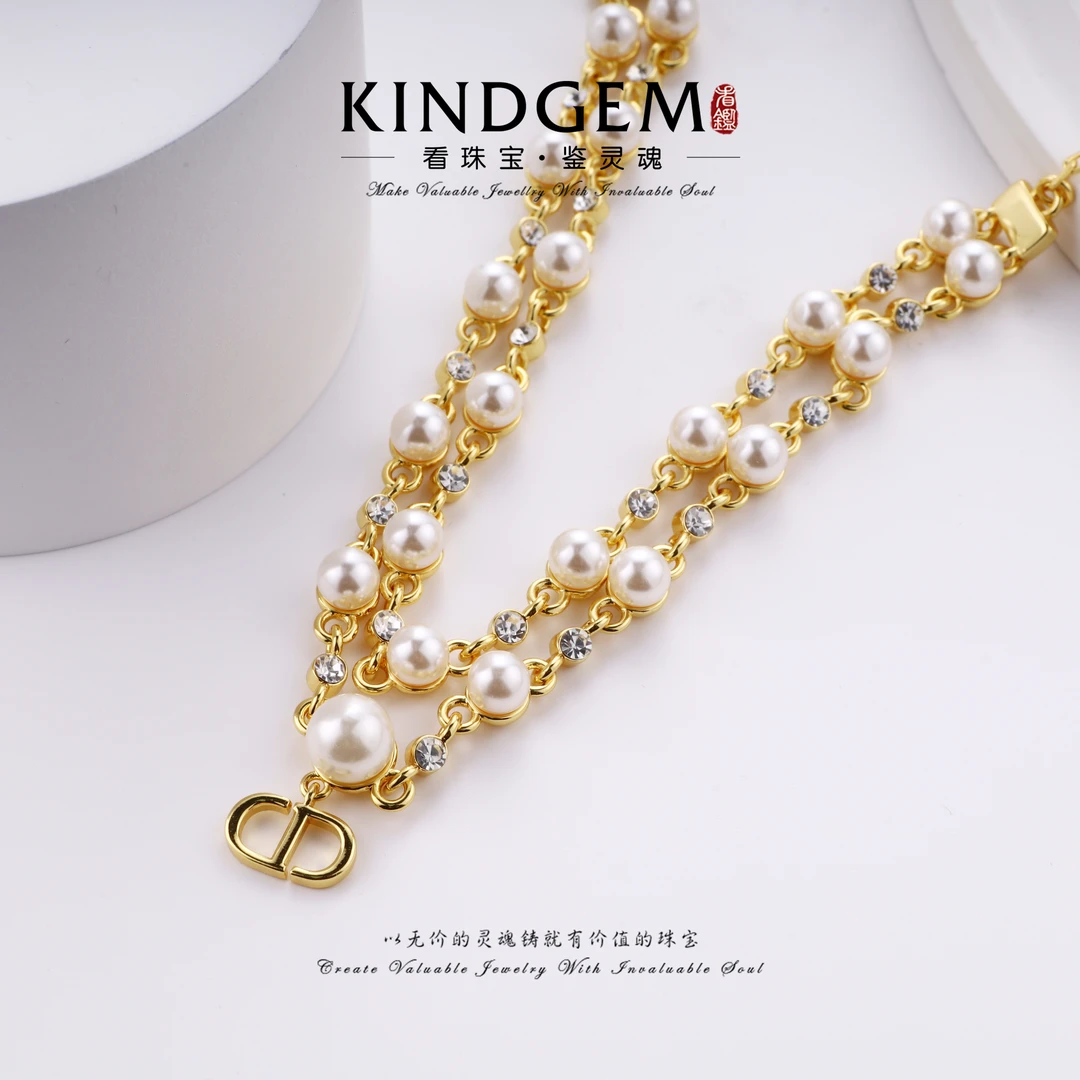 铜合金仿珍珠项链 精致轻奢时尚气质珠珠项链（36cm）C-33738