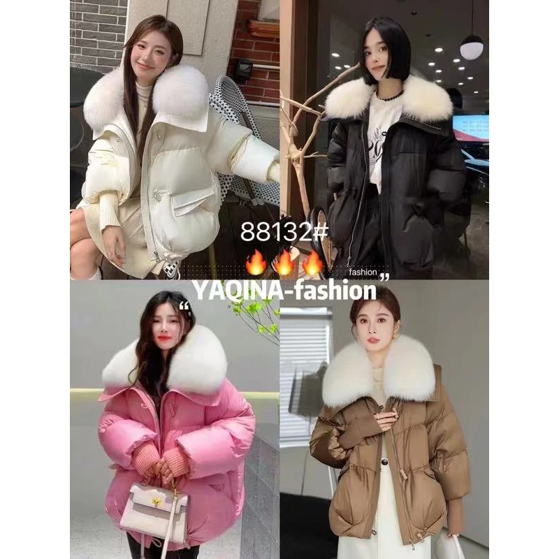 【锦衣  2024冬季新款】雅88132大毛领彩色90绒羽绒服