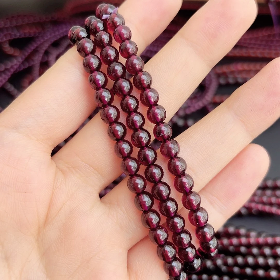 手链未镶嵌石榴石卡5.5紫牙乌三圈9A