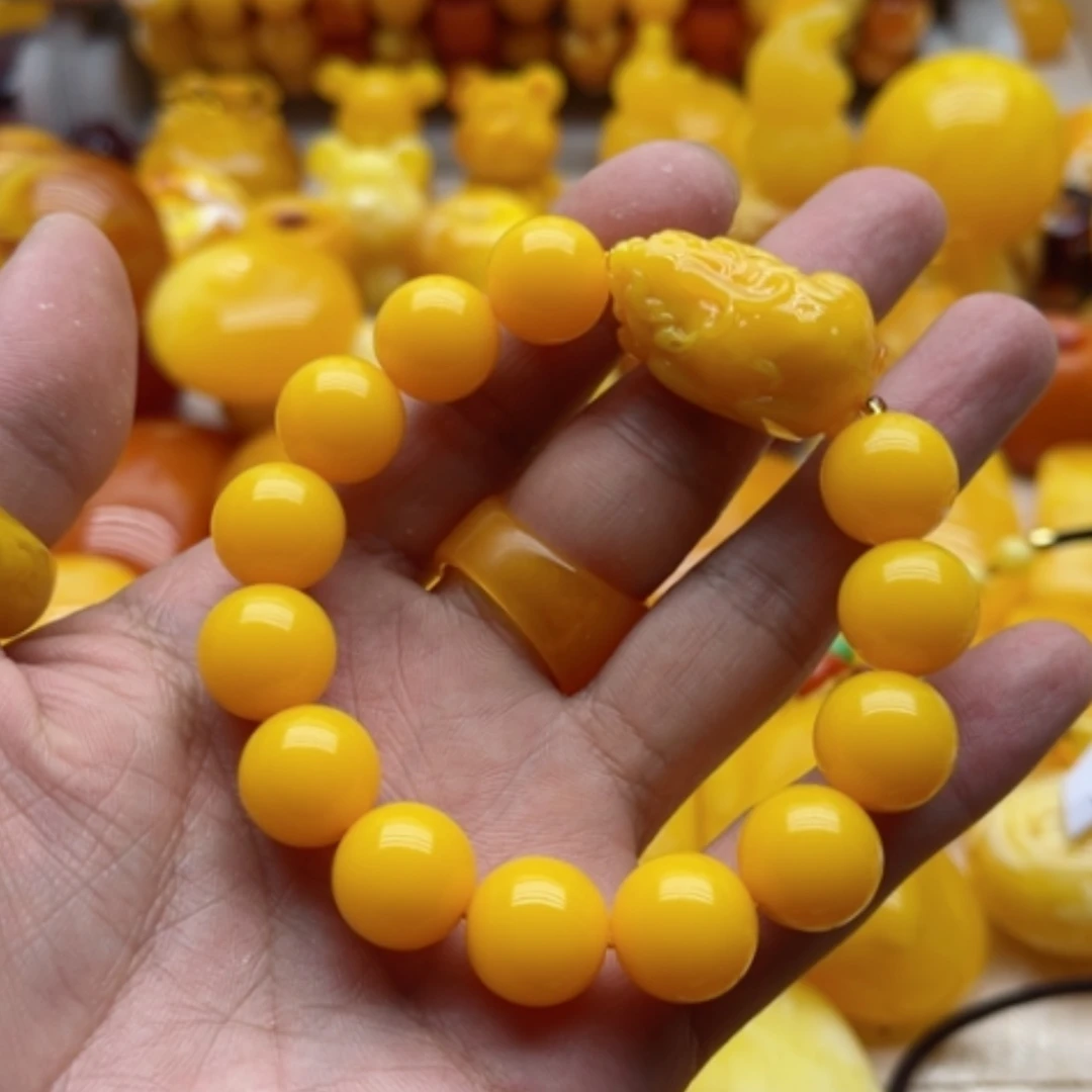 【闪购商品】琥珀套链未镶嵌幸*星蜜蜡手串