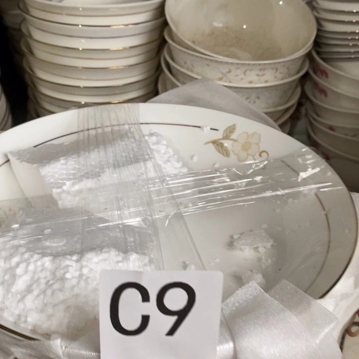 瓷四深两浅六个山茶花盘子c91