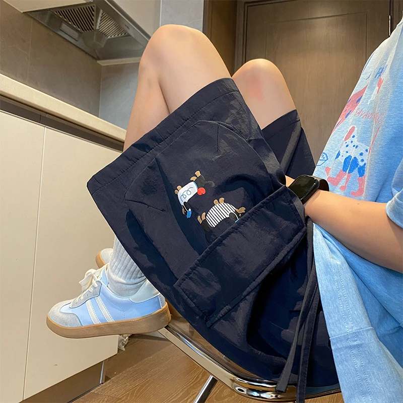 美式腊肠狗机能工装短裤男夏季薄款休闲中裤大口袋速干运动五分裤