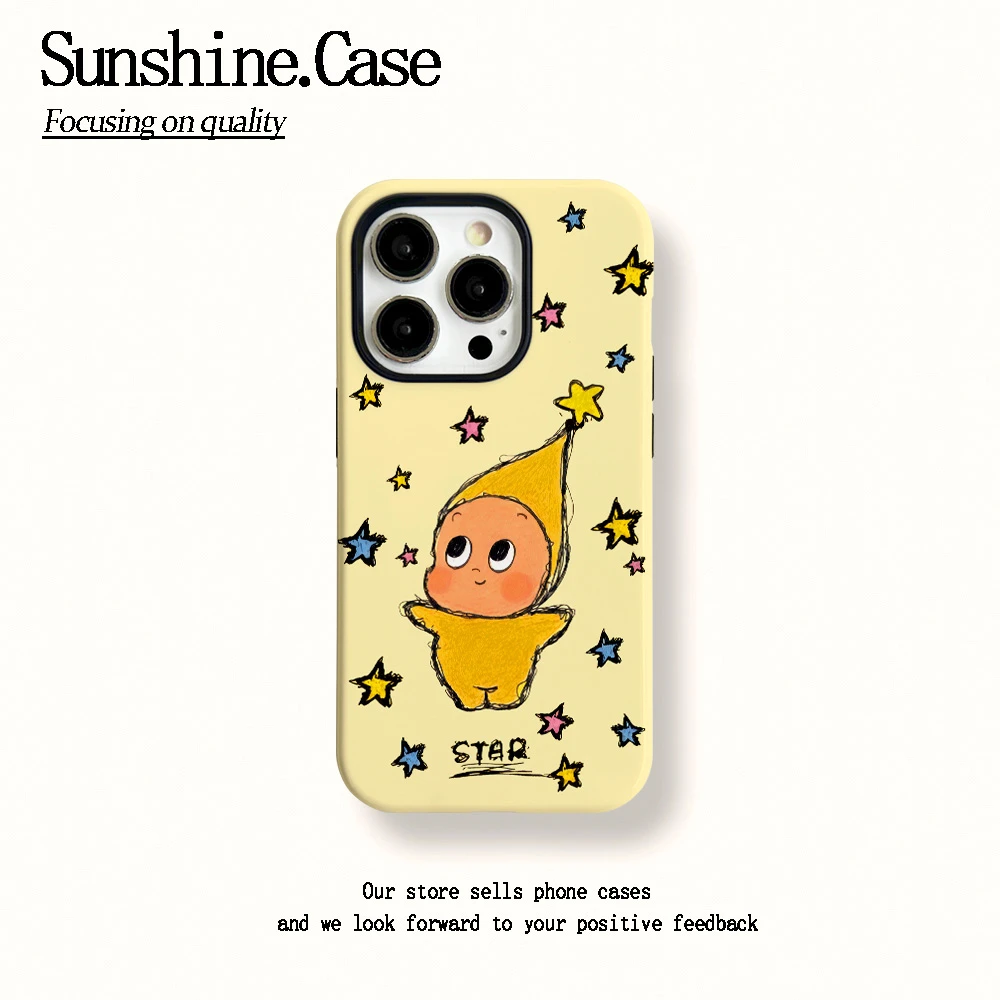 菲林二合一适用苹果华为vivo小米oppo手机壳小星星人17PROMAX