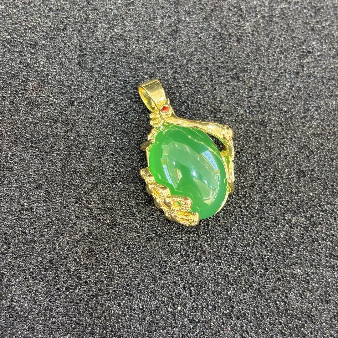 【小米专属】孔雀开屏绿玉髓合金镶嵌水滴吊坠赠链【NPN21】