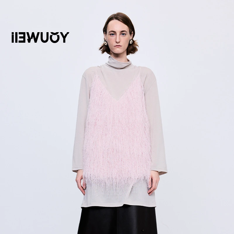 有尾YOUWEI2025秋季上新摇曳长毛吊带冬季保暖背心无袖Y4025308