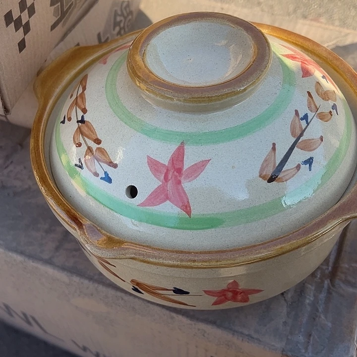 瓷粗瓷手绘砂锅口径19 X8一支