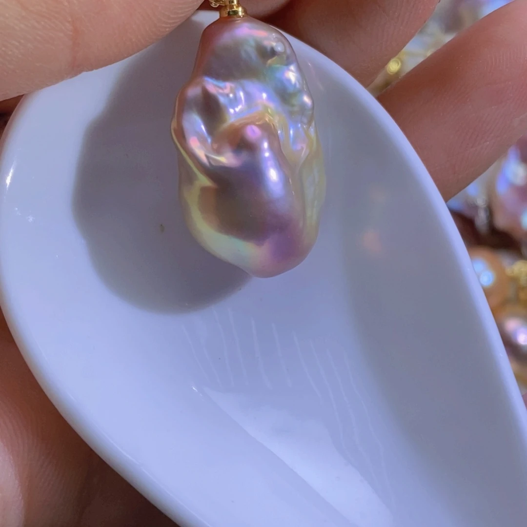 银S925镶嵌淡水珍珠微瑕