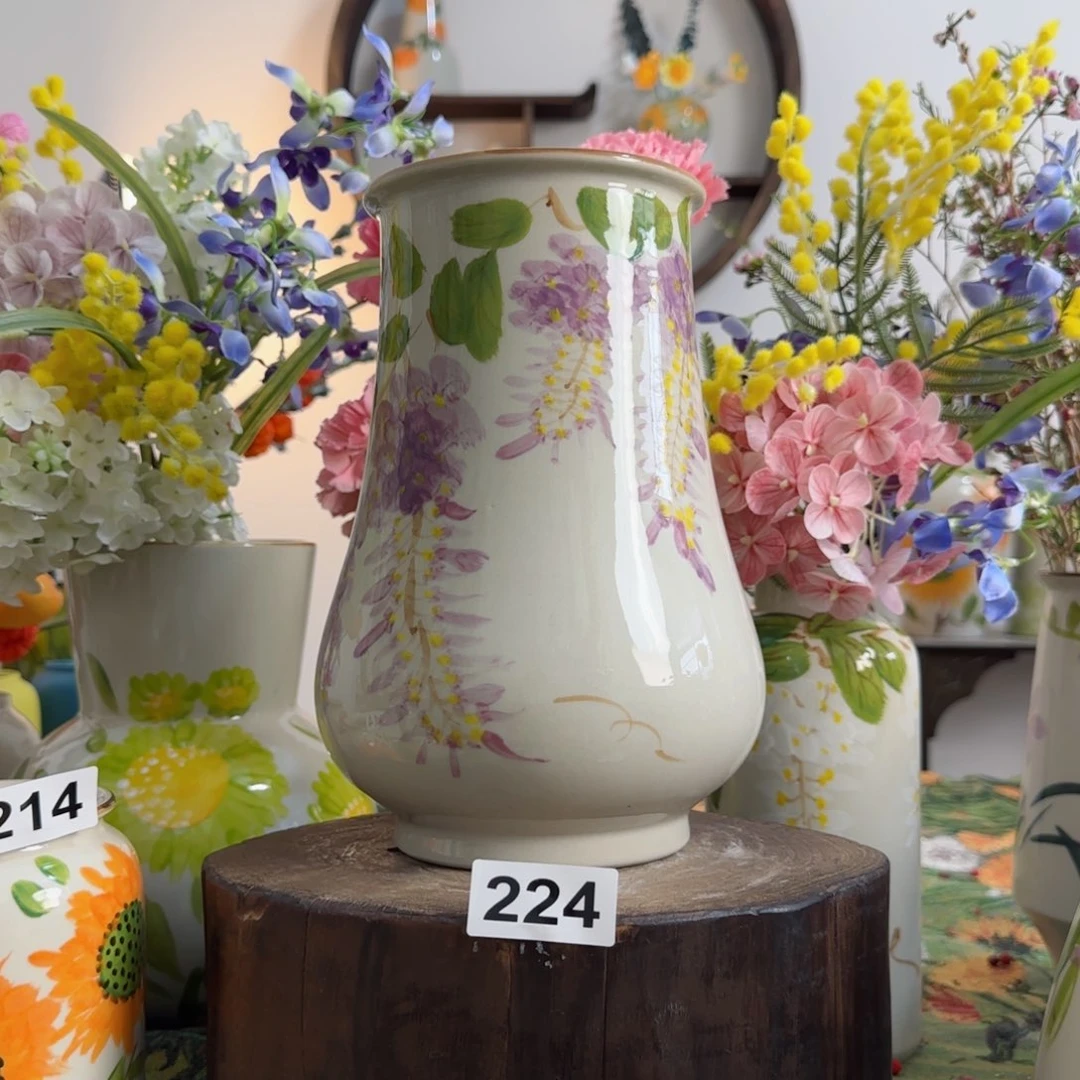 摆件景德镇陶瓷手绘小花瓶摆件无孔