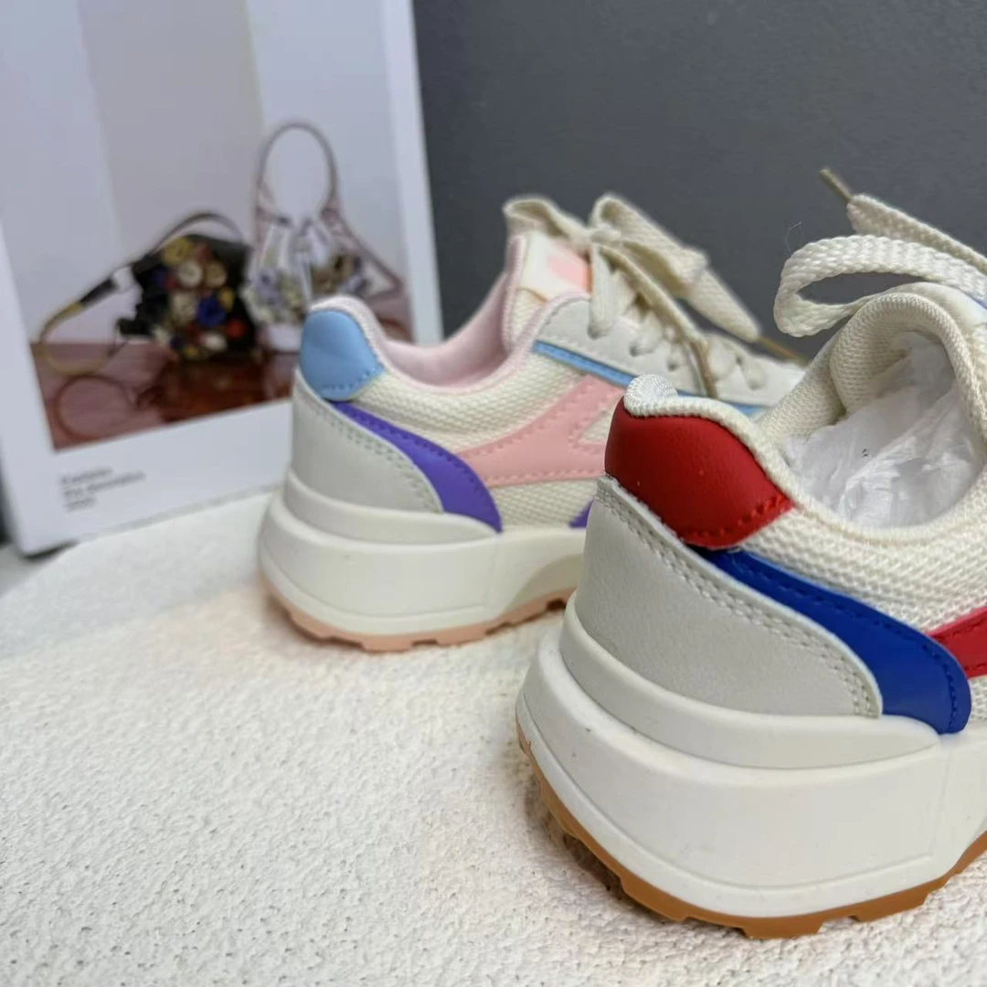 【551】M家秋季新款儿童网拼皮面运动透气秋款洋气魔术贴阿甘鞋