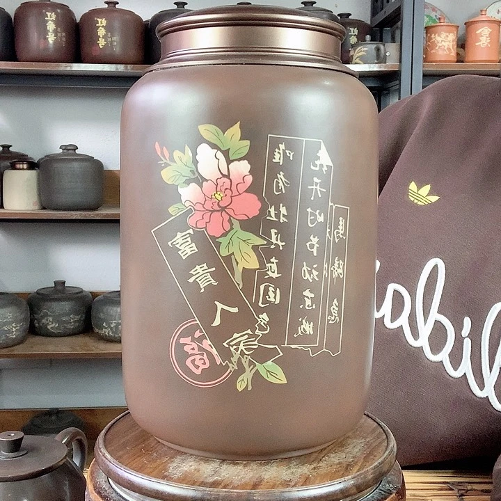 罐微瑕精磨彩填醒茶罐