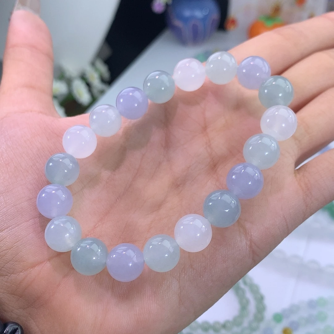 翡翠未镶嵌手链22号 治愈系马卡龙手串