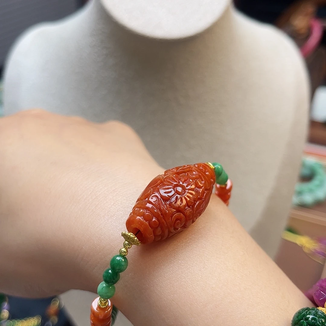 翡翠未镶嵌手串炸