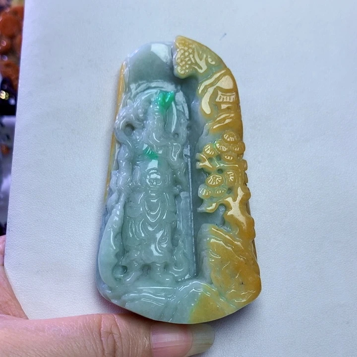 颈饰未镶嵌翡翠关公