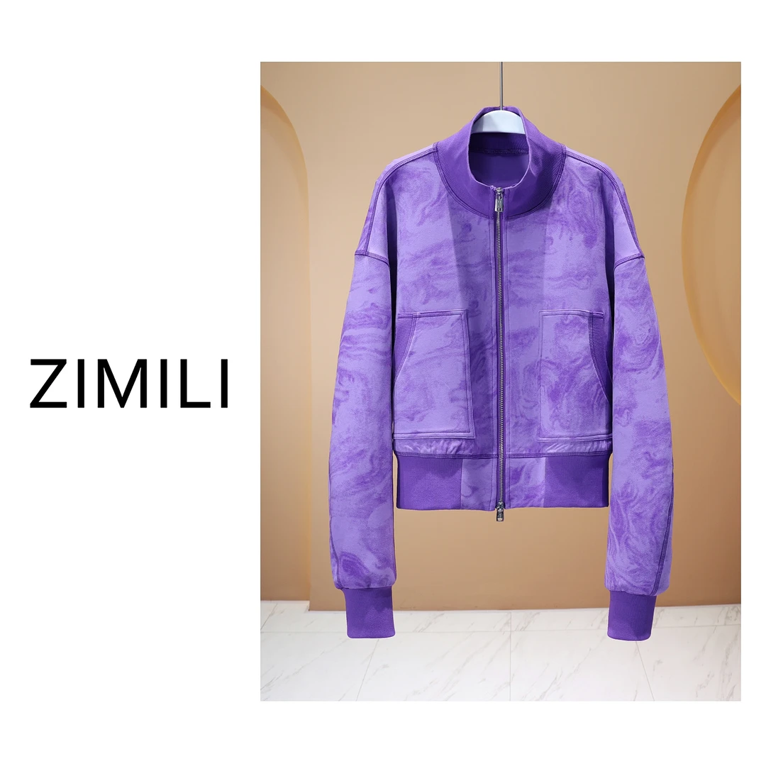 【LIANG哥女装】2025欧货《紫棠》莱赛尔天丝轻薄星空紫卫衣外套6171