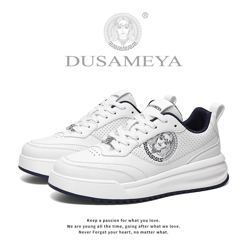 DUSAMEYA/杜莎米娅男鞋早秋新款时尚休闲鞋 百搭低帮透气增高潮鞋