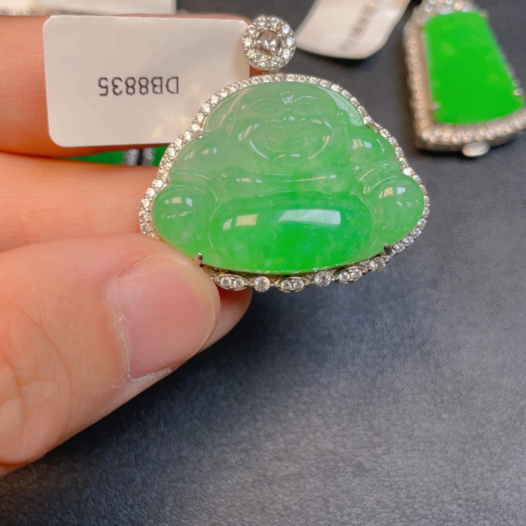 翡翠银S925镶嵌吊坠(不含链)