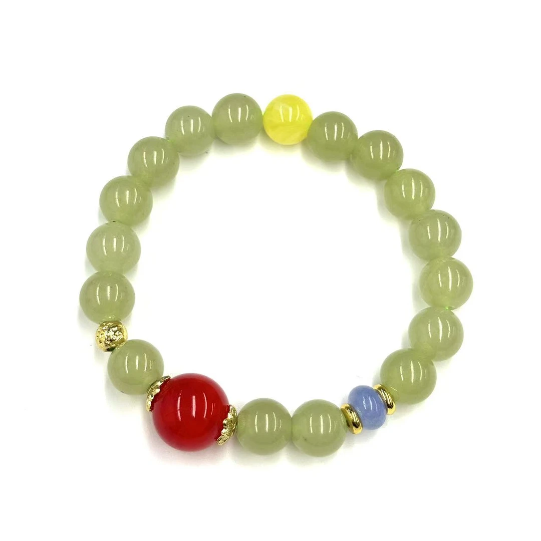 【符老板】s1194-国风设计款蜂蜜水DIY红景玛瑙手串-赠礼盒