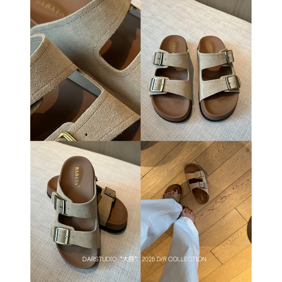 DAR STUDIO 【勃肯拖鞋】2025新款磨砂皮博肯拖鞋时尚休闲鞋 15683