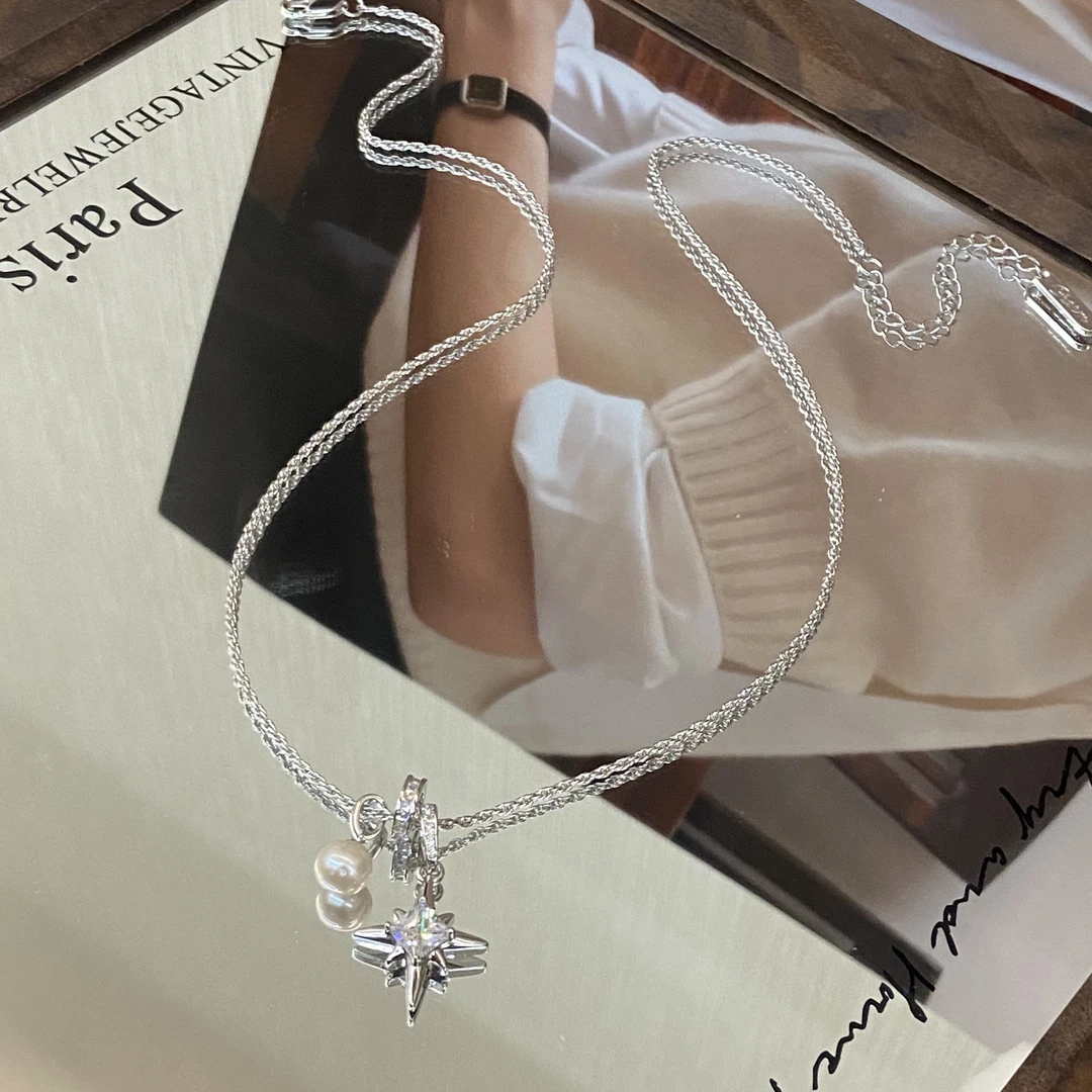 (T)   镀K金 芒星圆环珠珠  高级感项链X8345