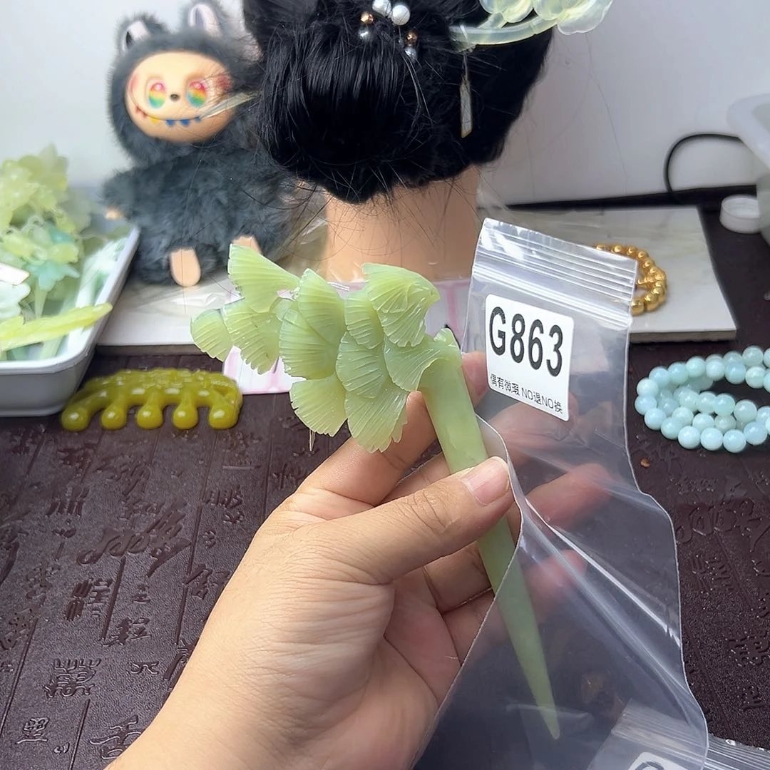 合金蛇纹石玉发饰⭐️****