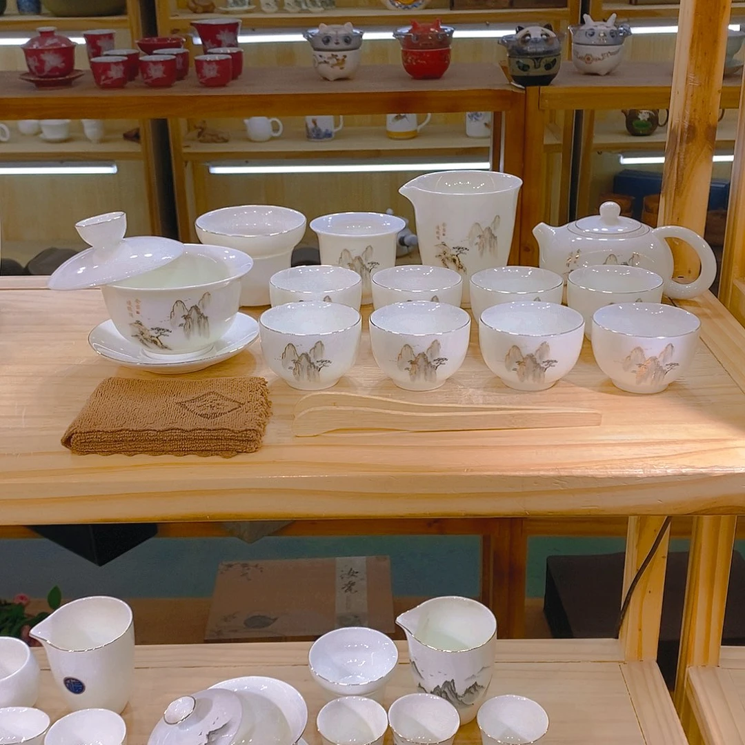 【不止】羊脂玉瓷茶具套装