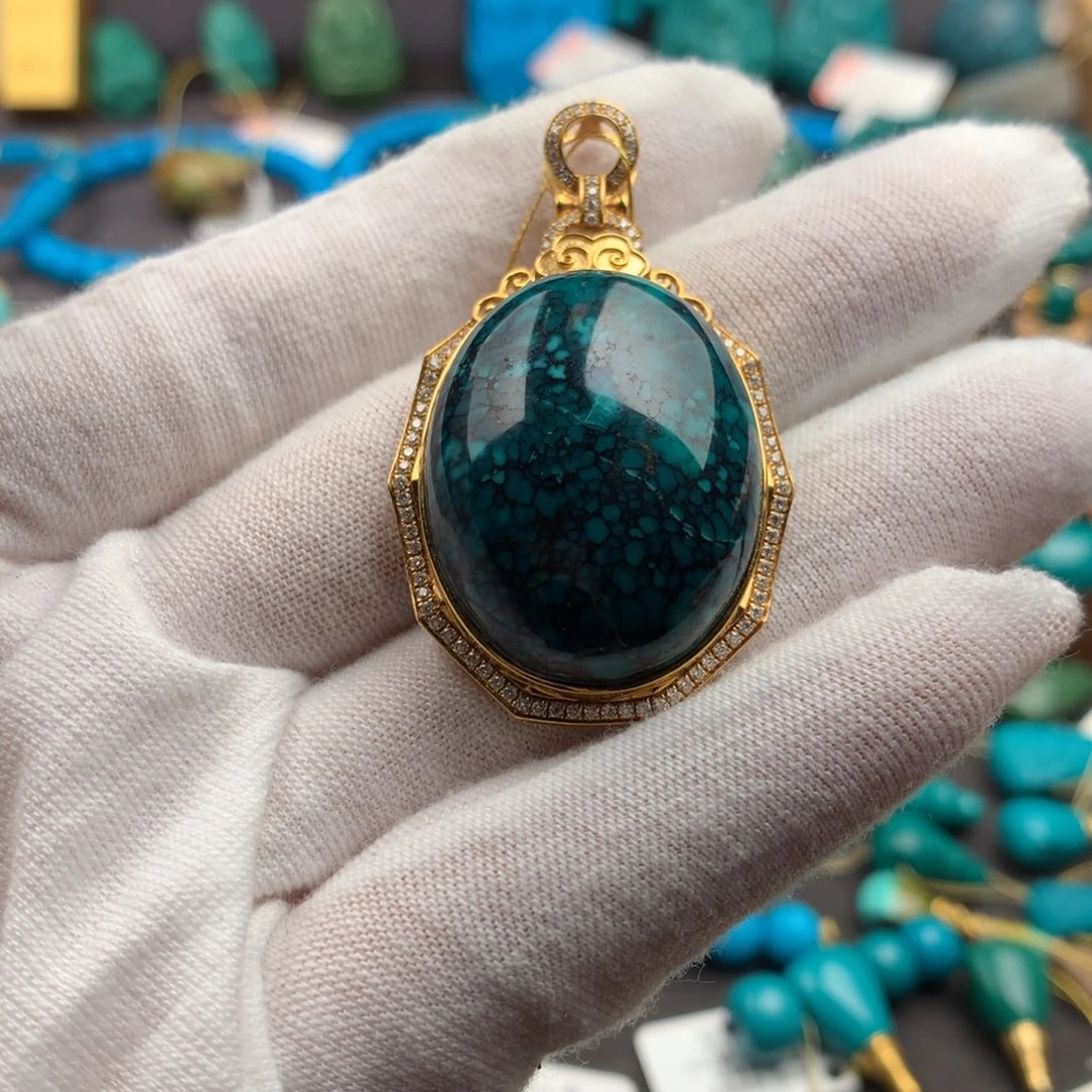 绿松石18K金镶嵌绿松石