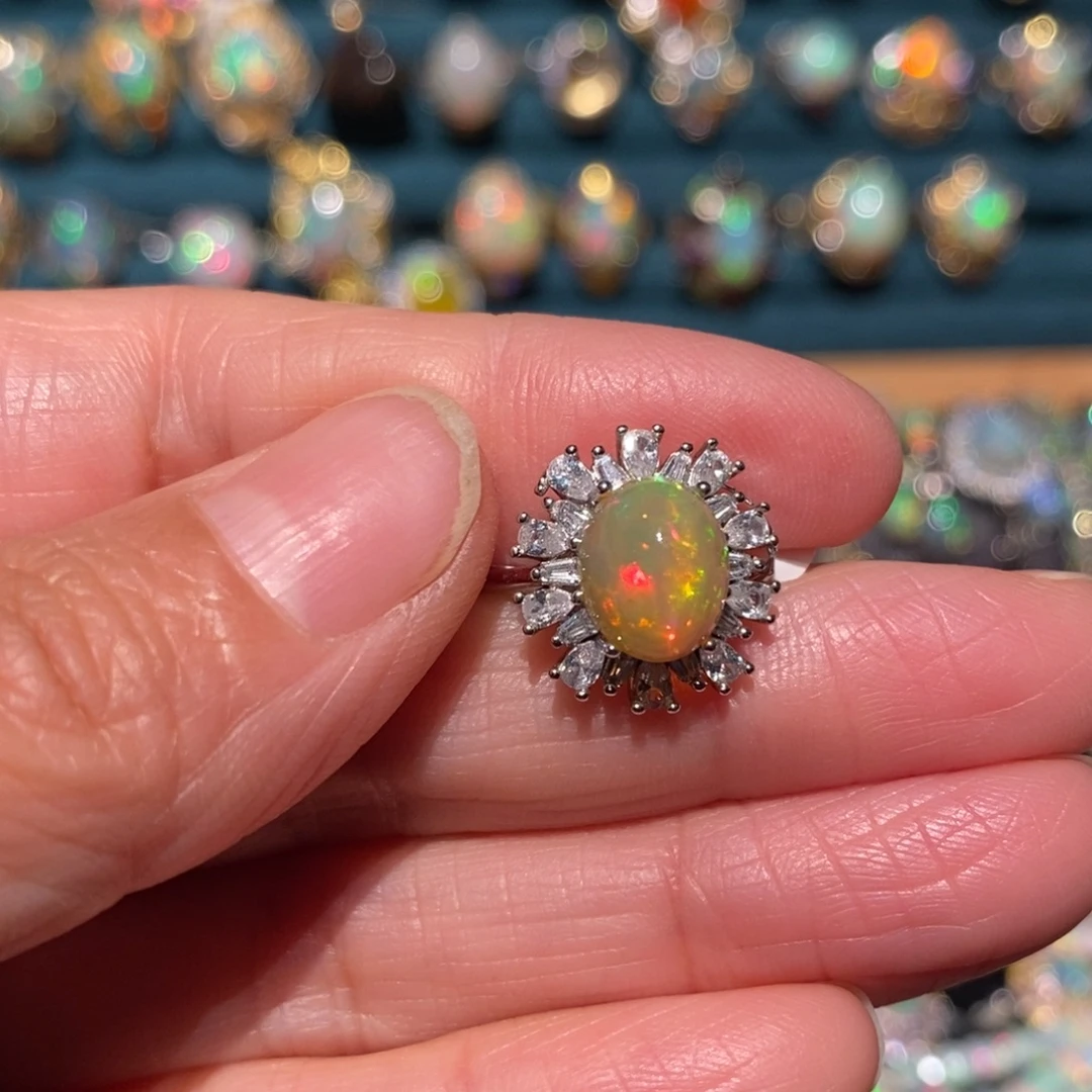 欧泊银S925镶嵌戒指