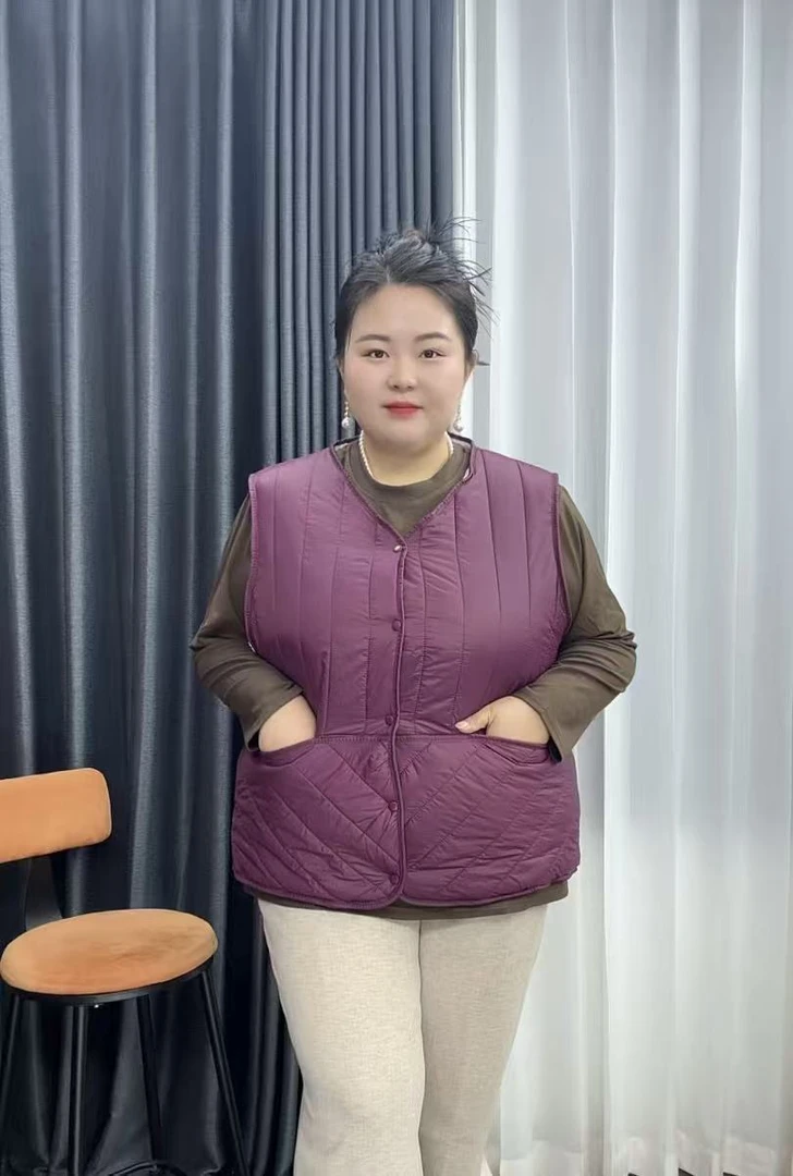 110-230斤加绒加厚内胆马甲短款秋冬女士马夹内穿胖妈妈中老年女