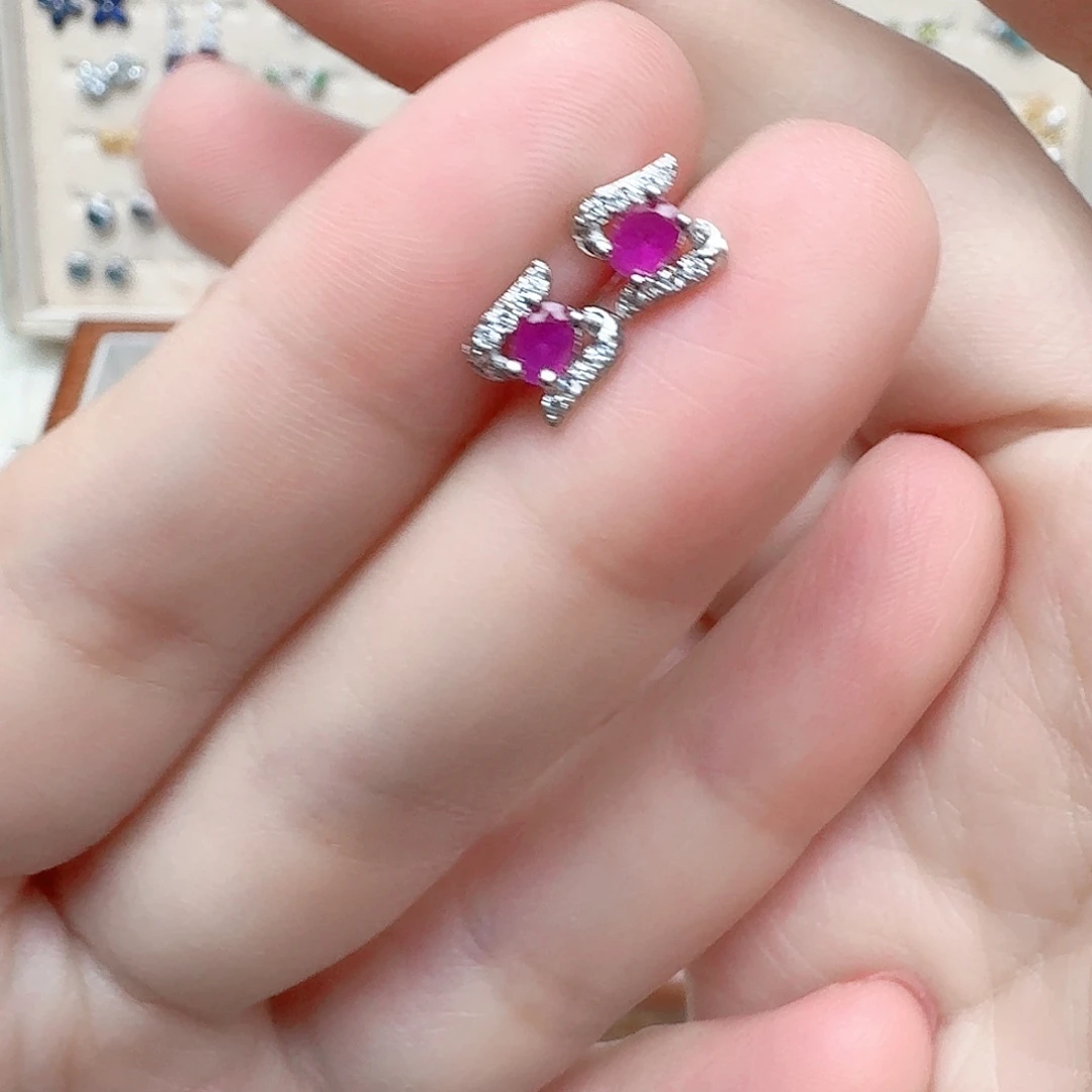 红宝石耳饰未镶嵌耳钉142