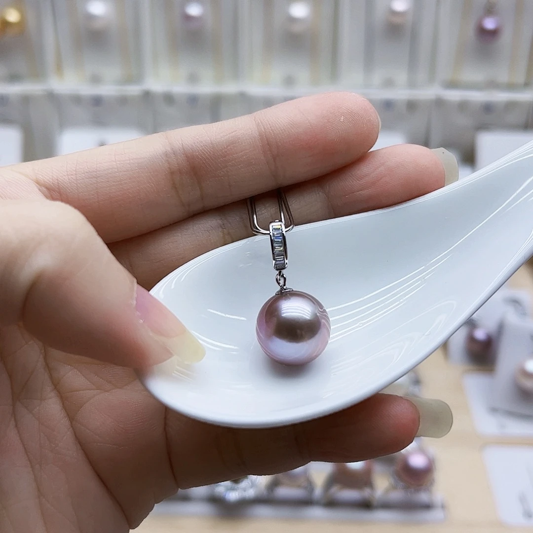淡水珍珠吊坠(赠链)银S925镶嵌12.7
