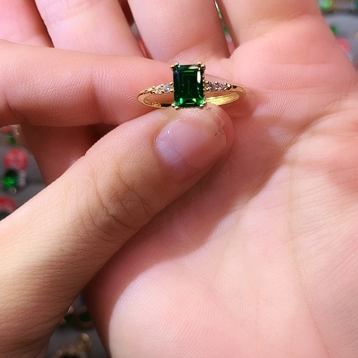 透辉石戒指银S925镶嵌