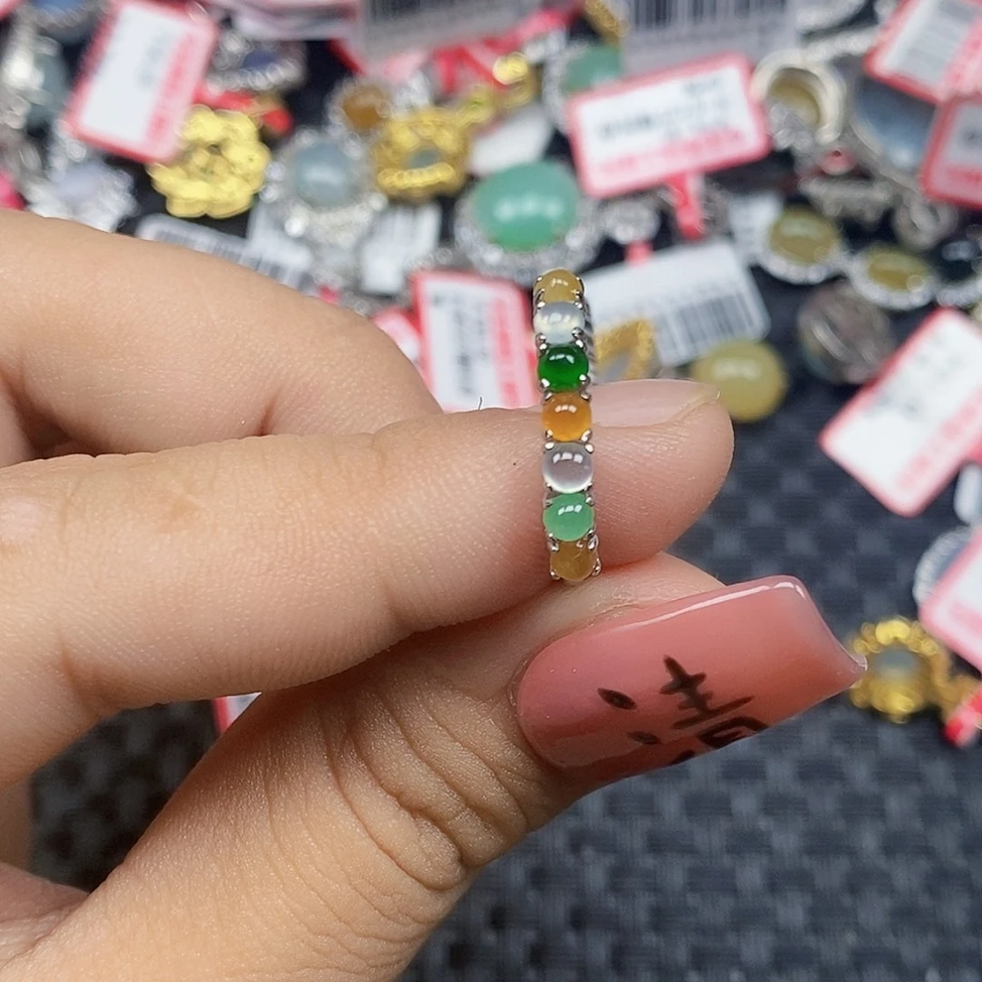 翡翠银S925镶嵌戒指