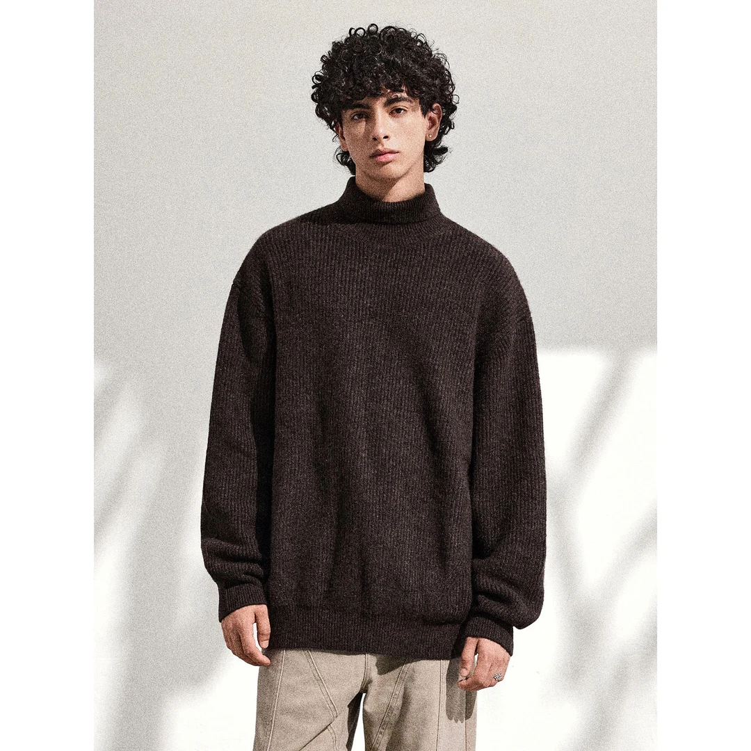 GTRG秋冬新款cleanfit高领重磅粗纹肌理感简约慵懒感长袖毛衣男