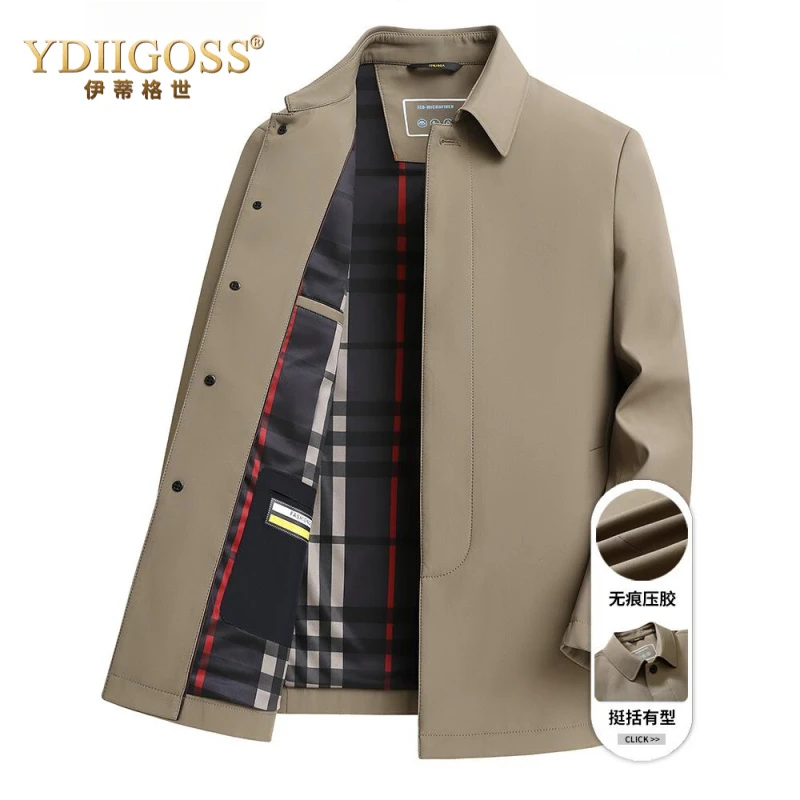 YDIIGOSS2025翻领行政夹克外套男中年商务休闲高级感春秋茄克衫