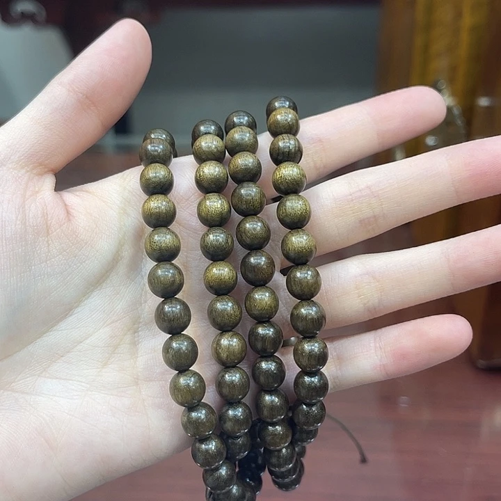 金丝楠木满纹手串108颗