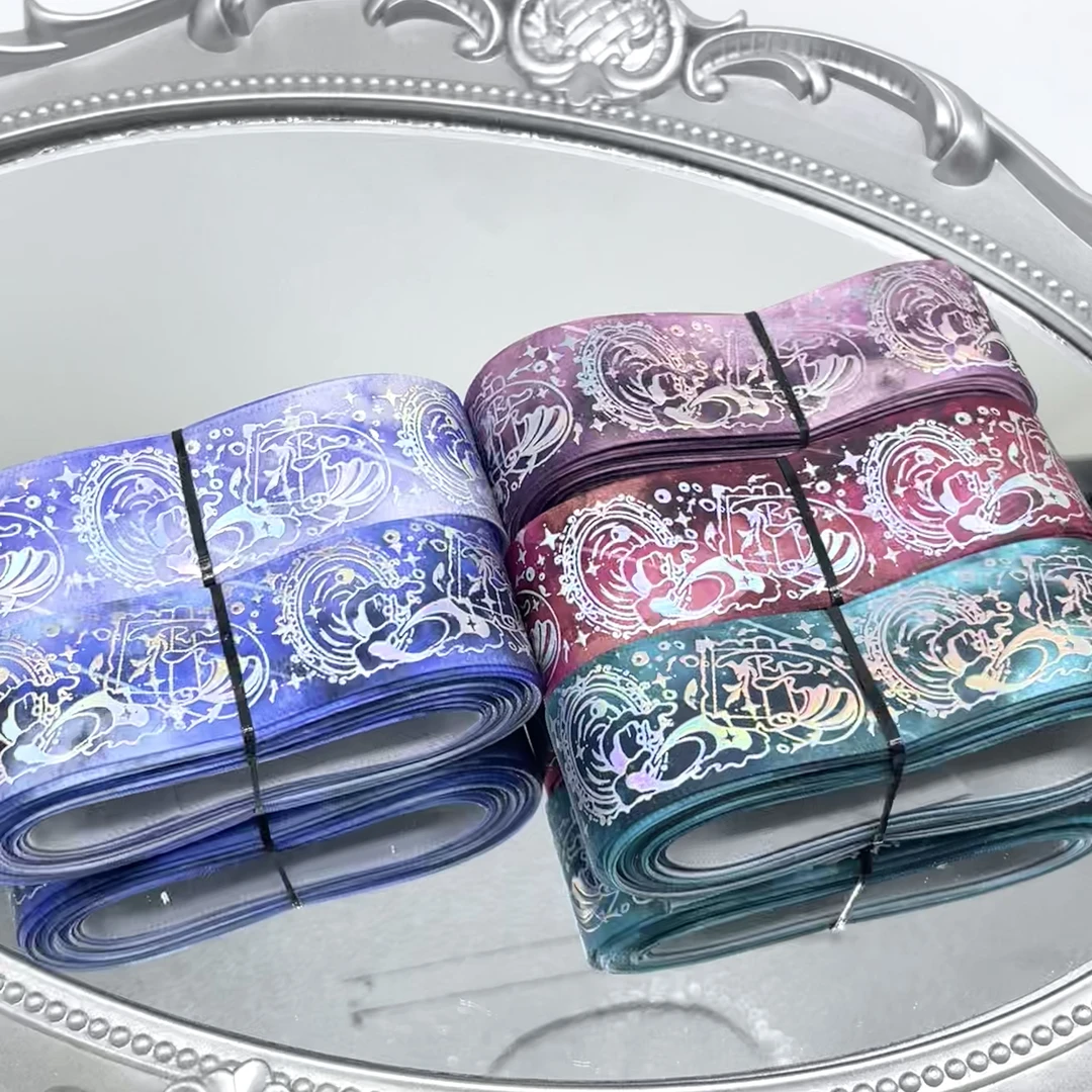 海中梦屿素面银吧唧托丝带定制丝带谷美手作现货