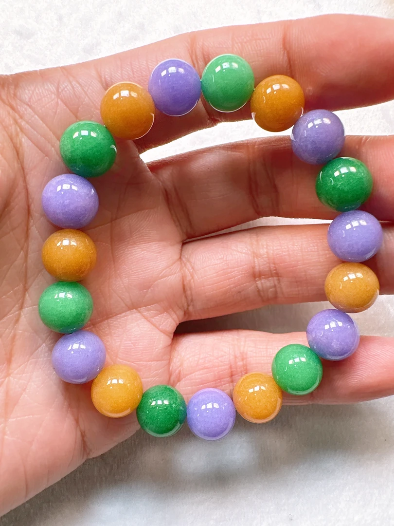 天然缅料A货：多宝卡10mm散珠单珠一颗，多样性发货