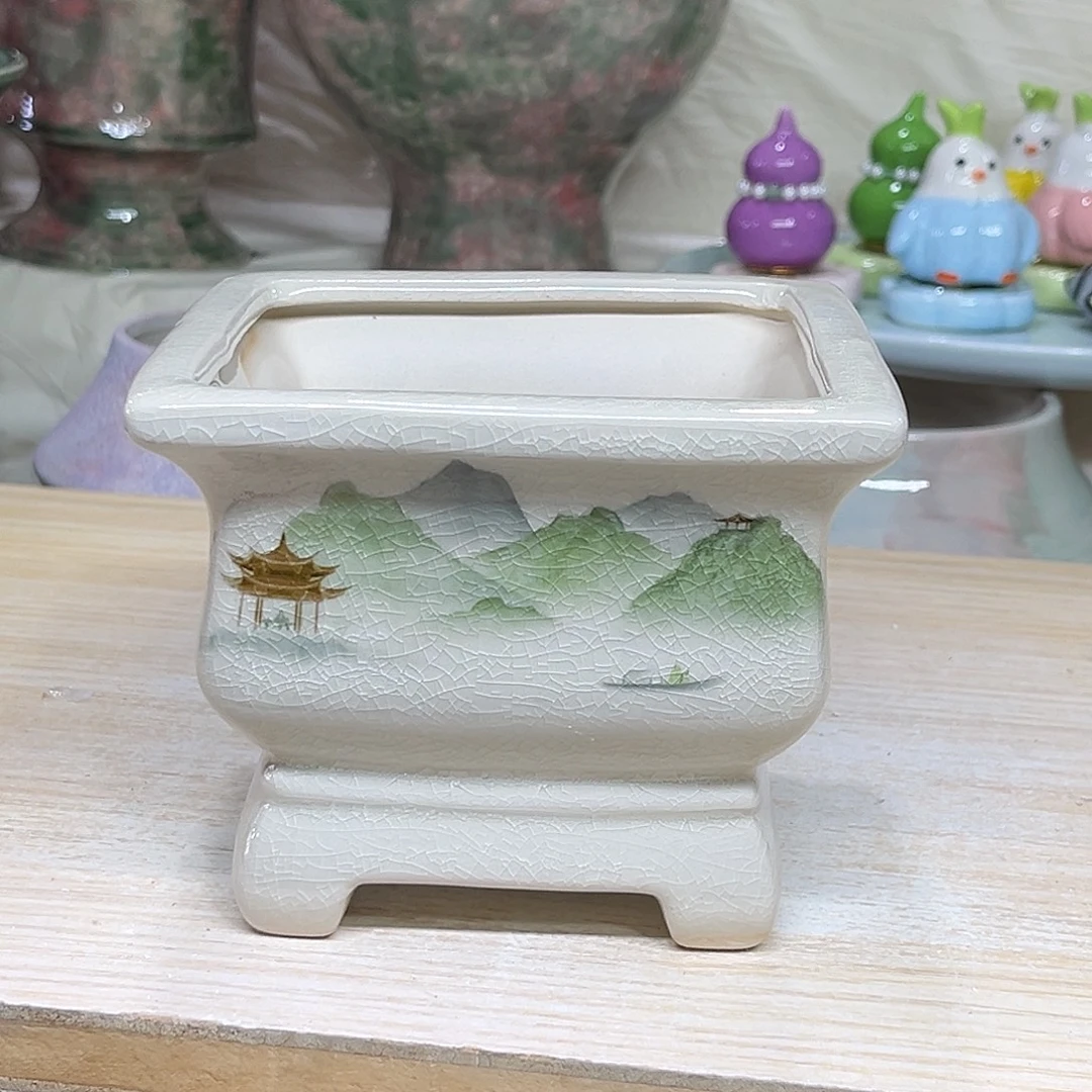 陶瓷绿植多肉微瑕花盆外口径：12*10