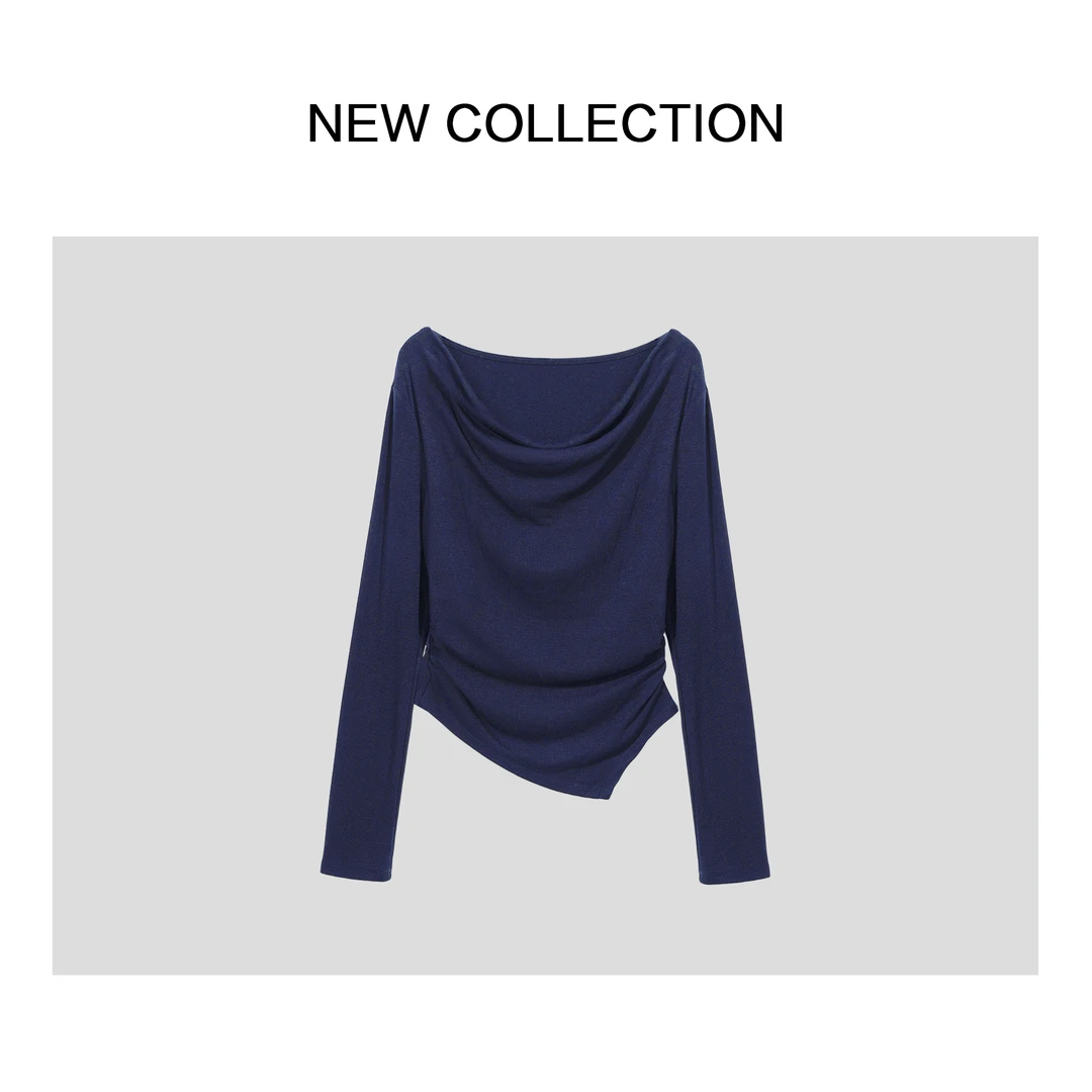 【婷婷专属】新款优雅设计不对称T恤 T3528009-28009