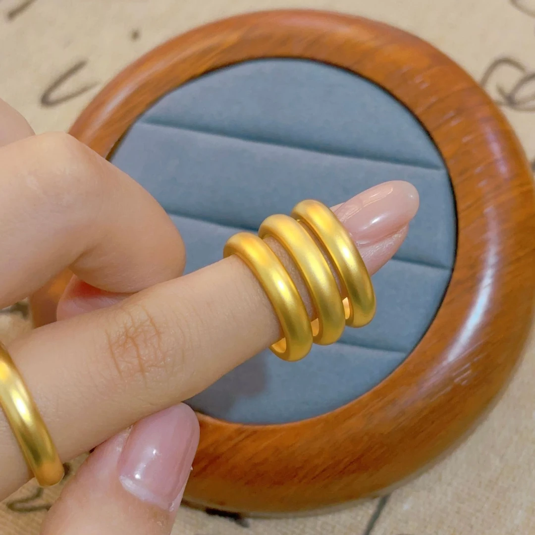 铜合金戒指 精工无痕韭菜叶戒指复古传承情侣闭口素圈指环1065