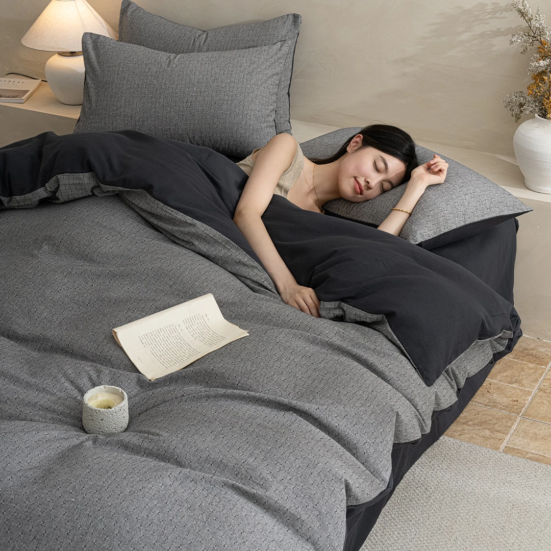 秋冬新品棉麻提花全棉磨毛床单四件套家用双人保暖床品套件四季款