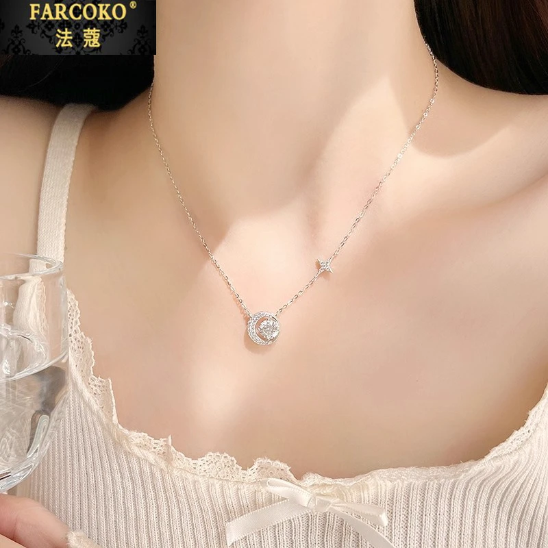 法蔻月亮项链女款精致高级锁骨链送闺蜜女友老婆生日情人节礼物