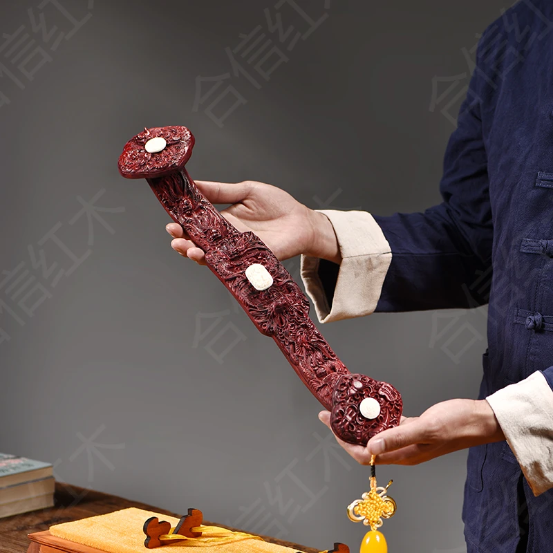 合信红木非洲小叶紫檀独板九龙如意