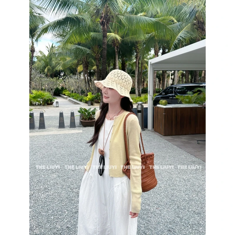 【LIUYI】棉花糖~轻薄长袖针织开衫外套52136